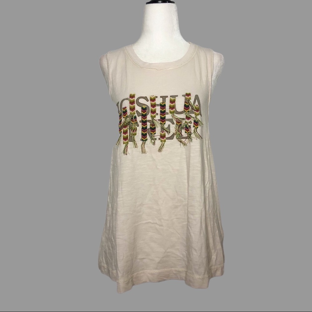 💛 M 💛 NWT Anthro Twist Back Tank Textured Joshua Tree​